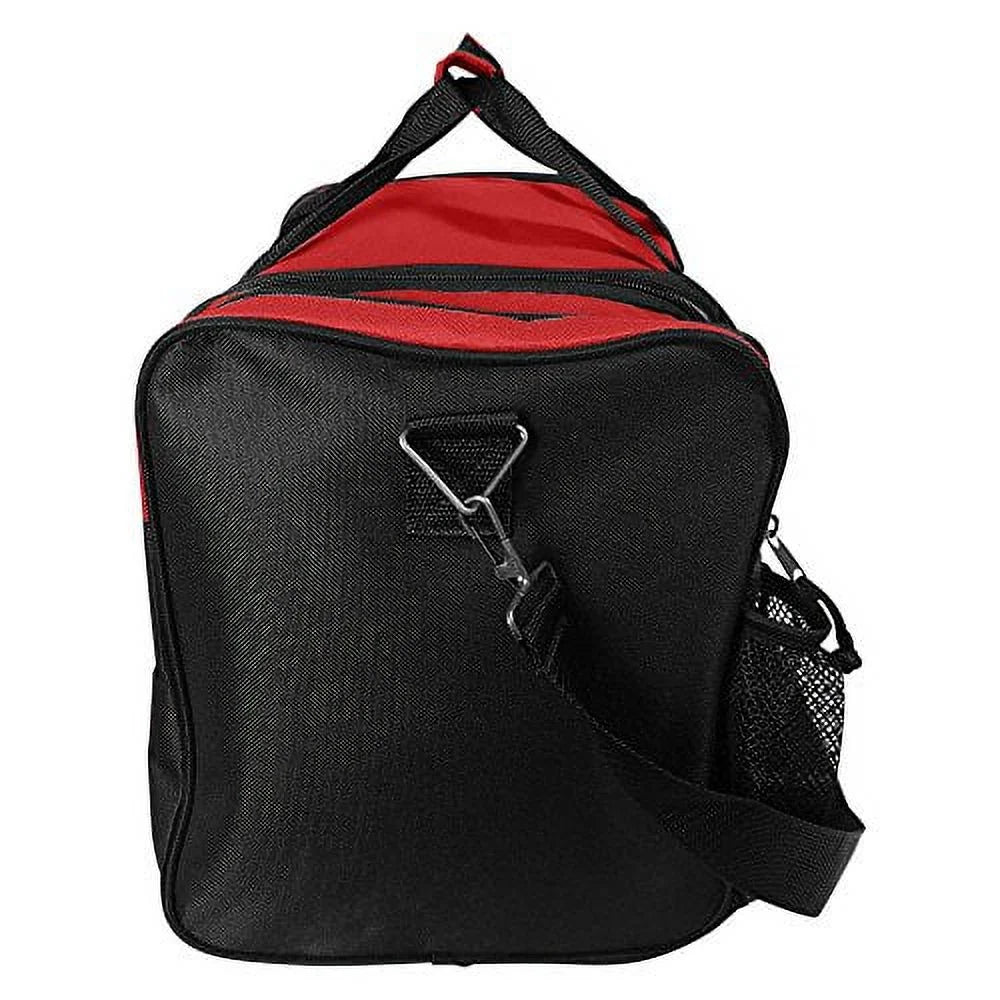 17" Duffle Bag Sports Travel Gym Bag with Mesh Pockets in Red