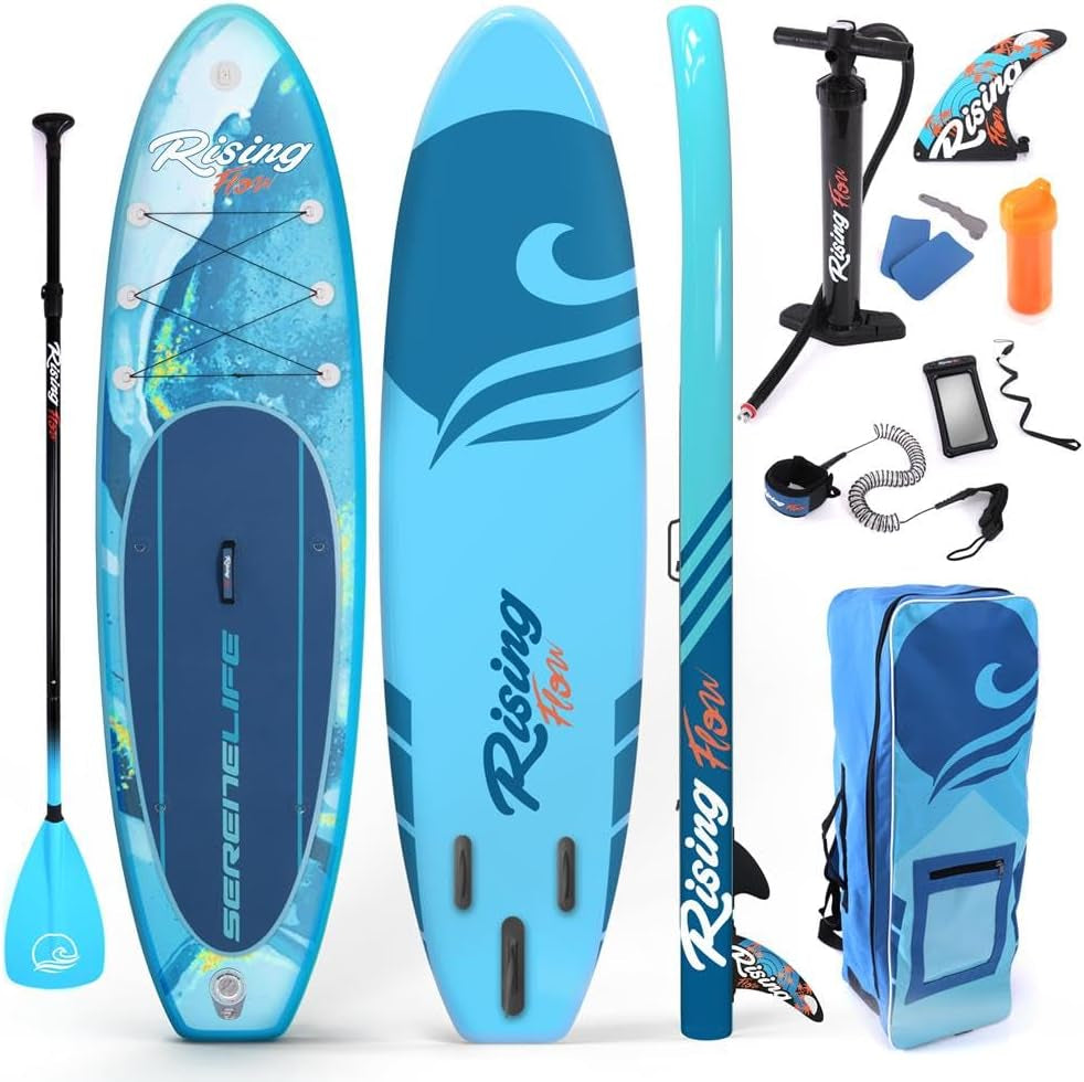 Inflatable Stand up Paddle Board with Premium SUP Accessories – Wide Stable Design with Non-Slip EVA Deck Pad for Adults and Youth of All Skill Levels, 350 Lbs Capacity