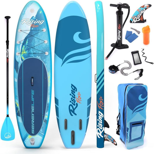 Inflatable Stand up Paddle Board with Premium SUP Accessories – Wide Stable Design with Non-Slip EVA Deck Pad for Adults and Youth of All Skill Levels, 350 Lbs Capacity