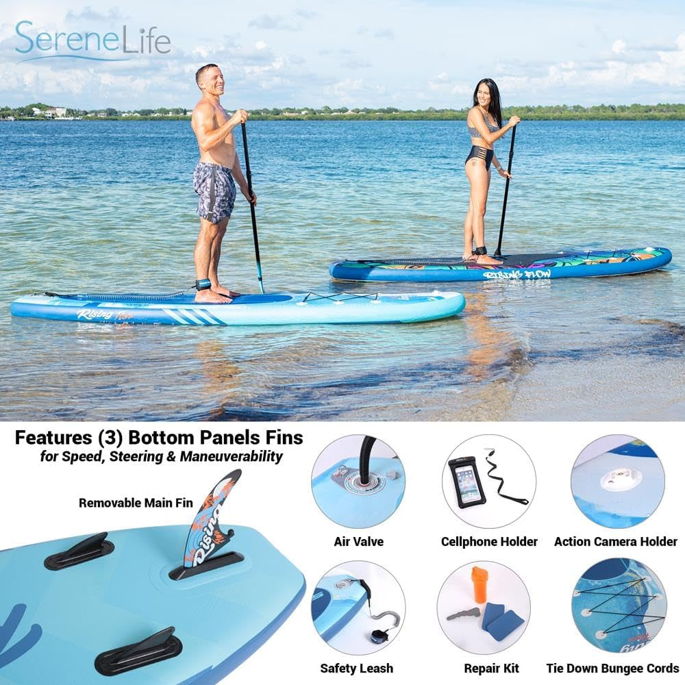 Inflatable Stand up Paddle Board with Premium SUP Accessories – Wide Stable Design with Non-Slip EVA Deck Pad for Adults and Youth of All Skill Levels, 350 Lbs Capacity